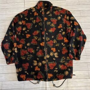 Not for
Sale 🍂Vintage Fall Maple Leaves Acorns Zip Up Fleece 🍁